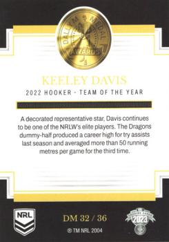 2023 NRL Traders Elite - 2022 Dally M Awards #DM32 Keeley Davis Back